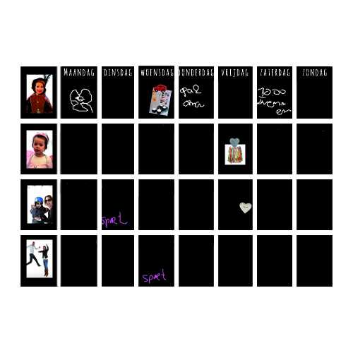Family weekplanning zwart magnetisch 10x15 (32)