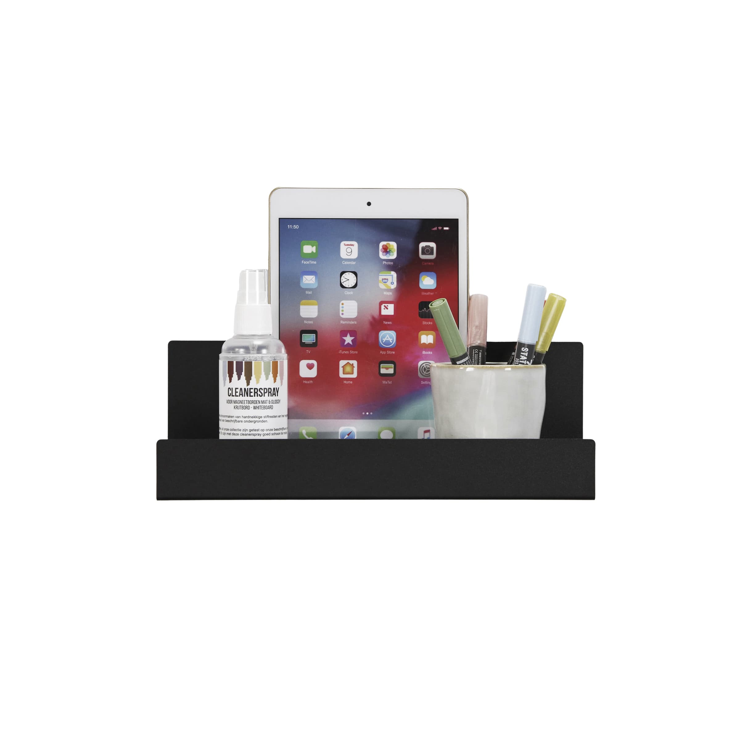 Magnetische boekenplank zwart medium