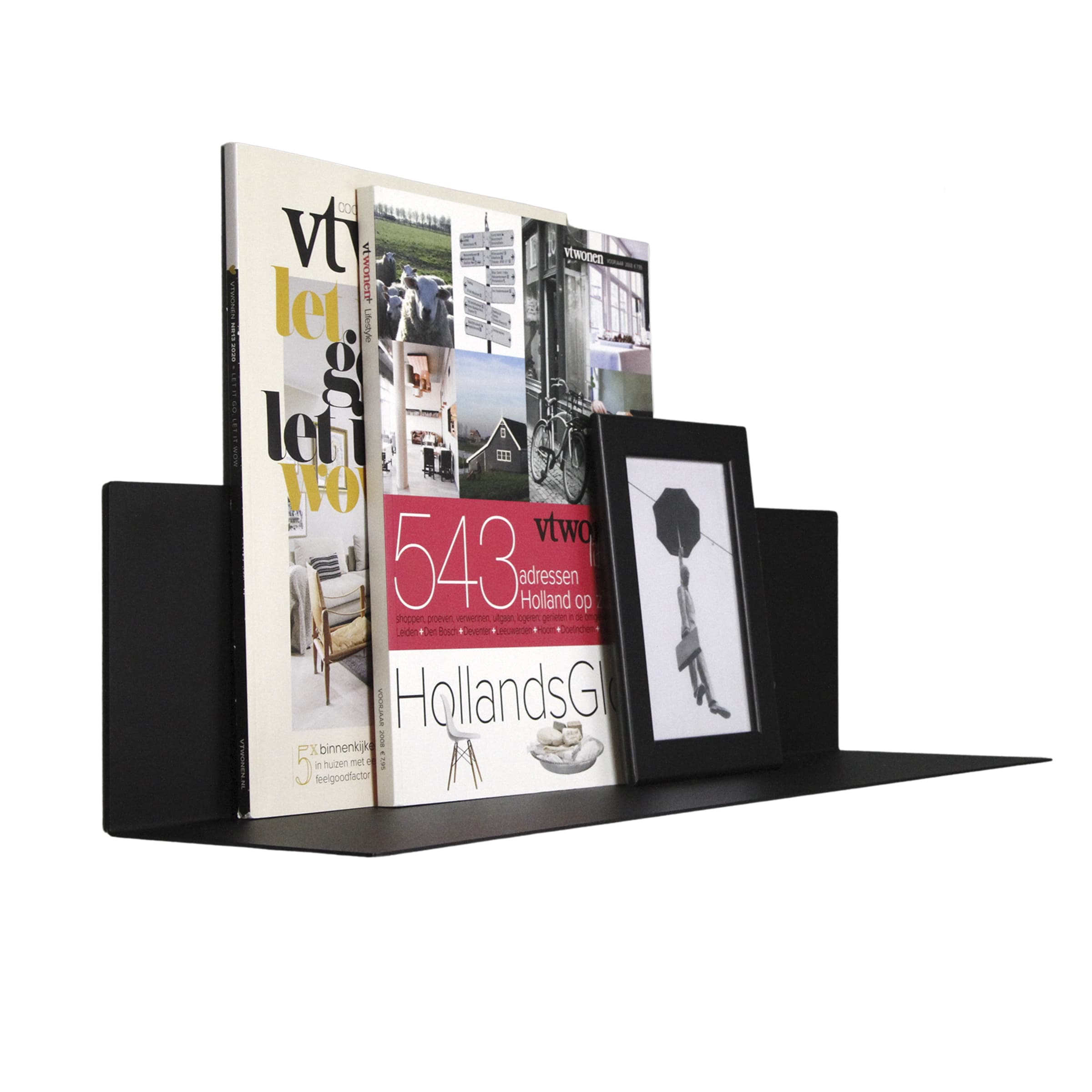 Magnetische wandplank zwart large - Afbeelding 2