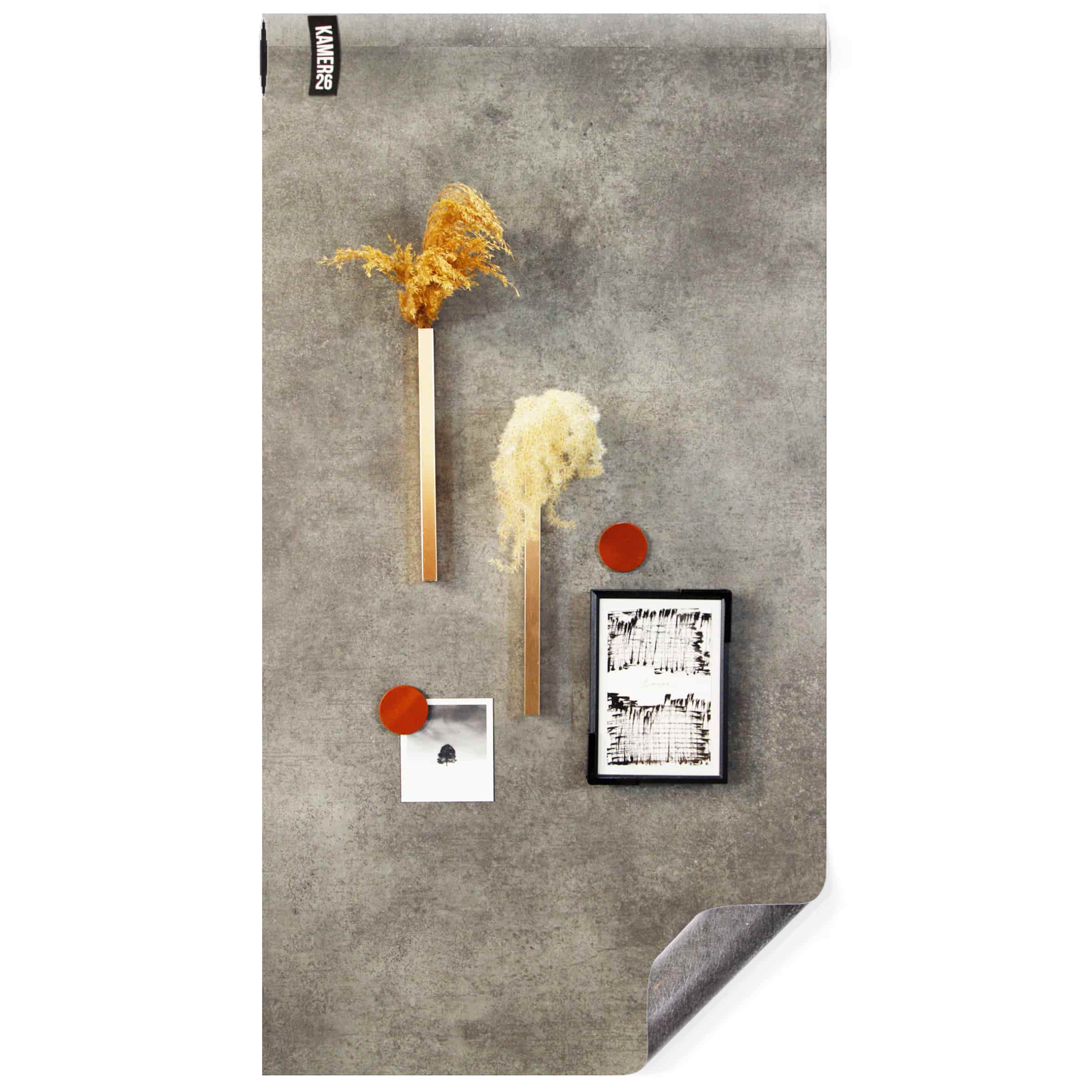 Magnetisch designbehang- luxe beton grijs