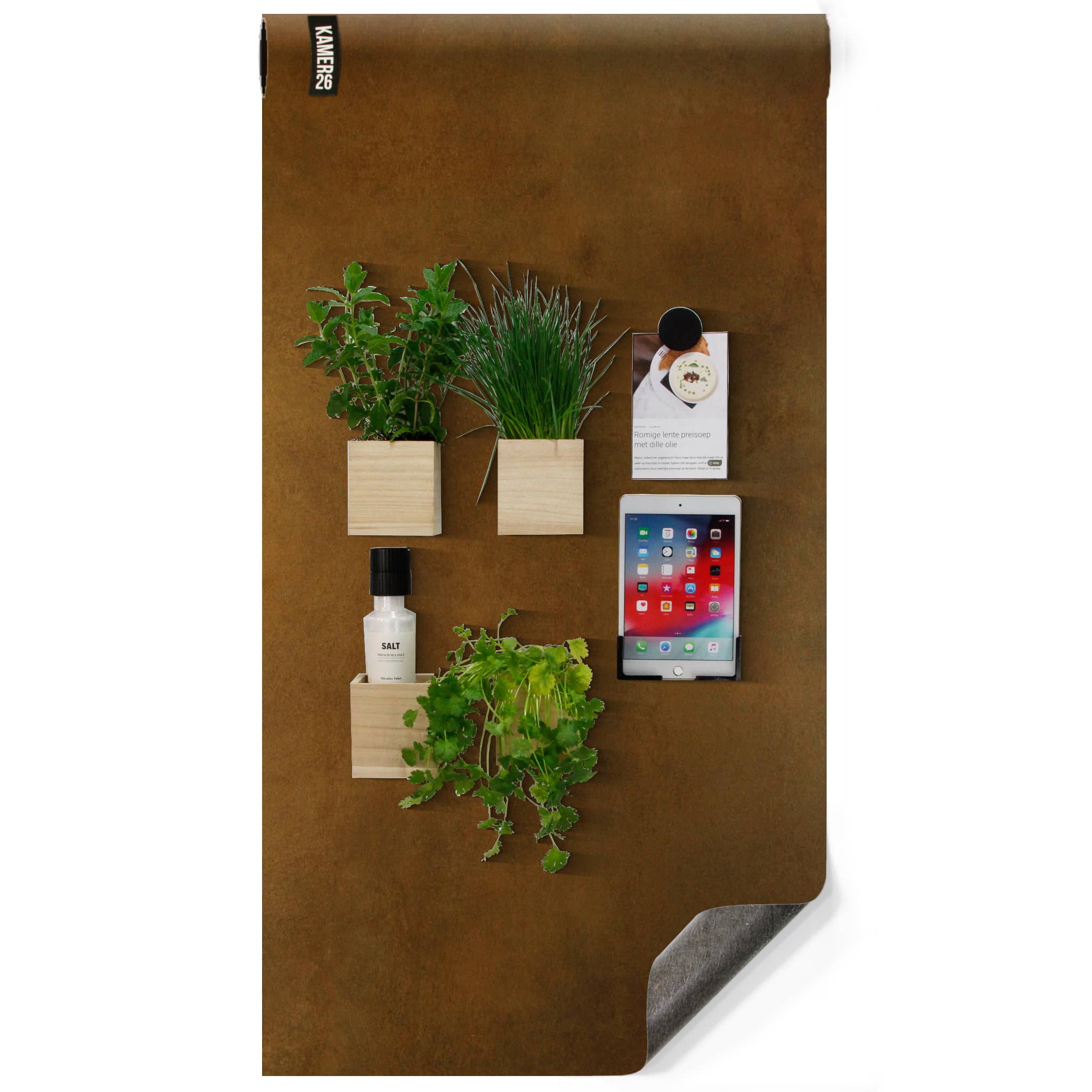 Magnetisch designbehang - luxe vintage koper