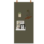 Magnetisch krijtbord - olijfgroen leren straps