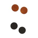 Magneten cirkels leer cognac/zwart (4)
