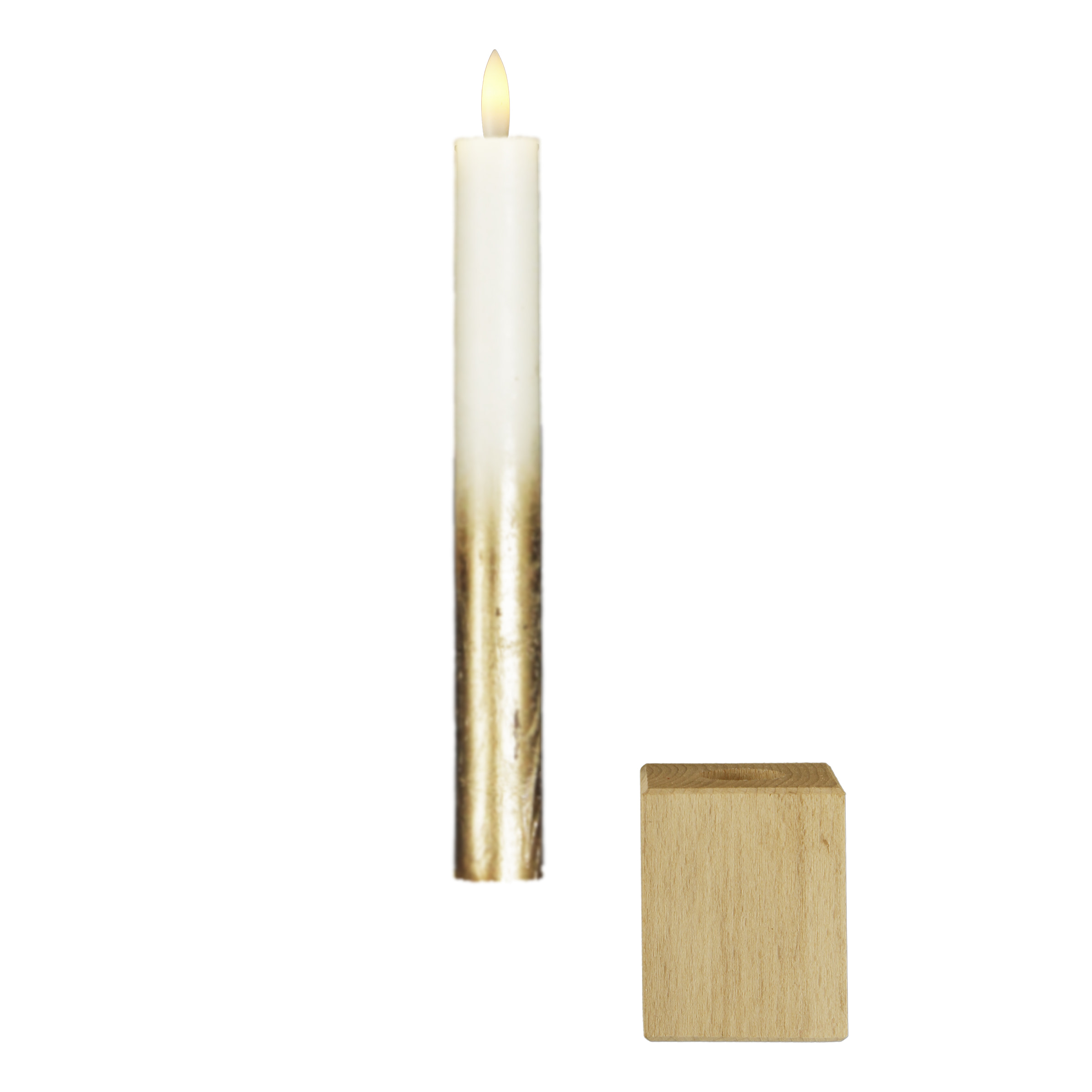 Magnetische kaarshouder (hout)- inclusief kaars - Afbeelding 3