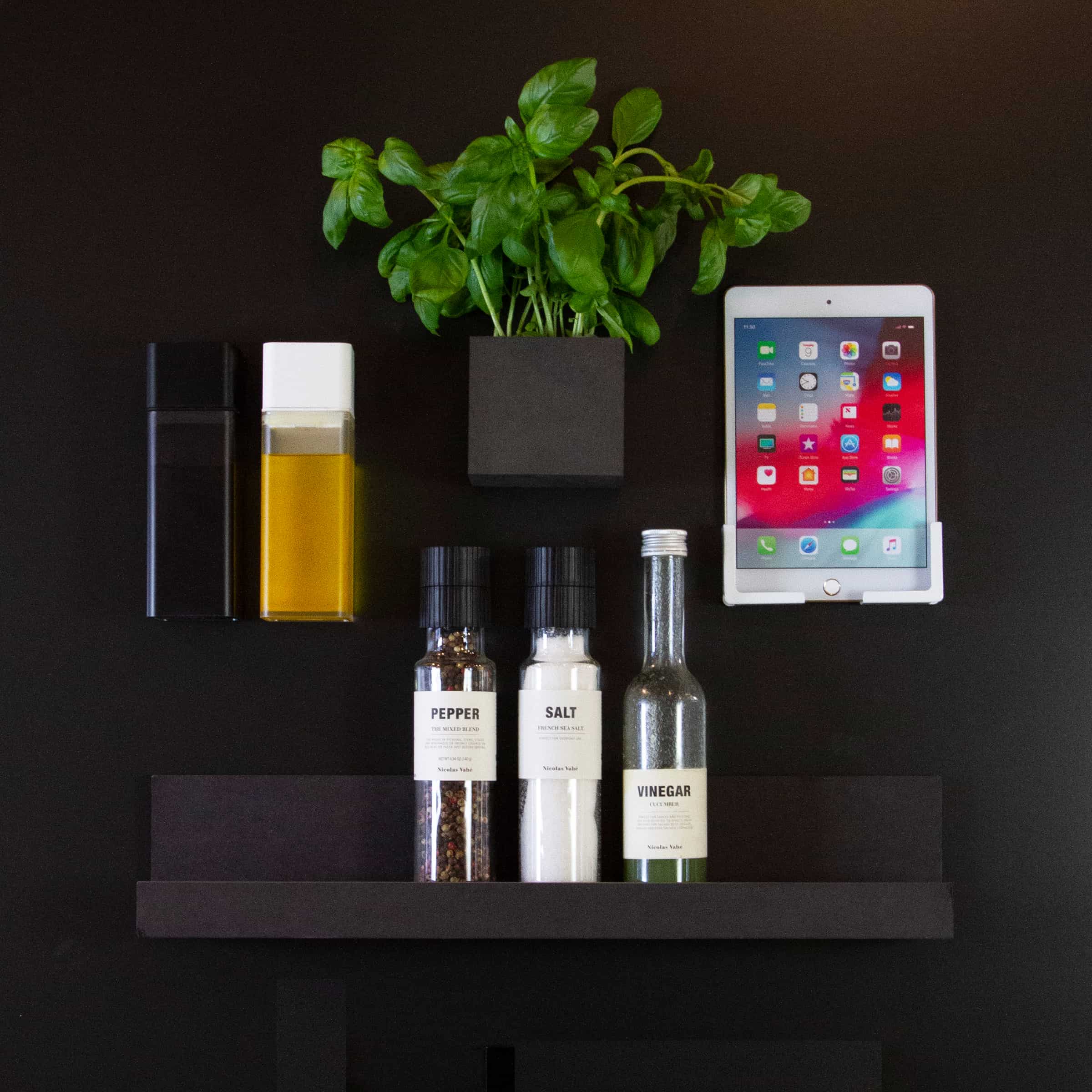 Magnetische olie/azijnhouder wit - Afbeelding 3