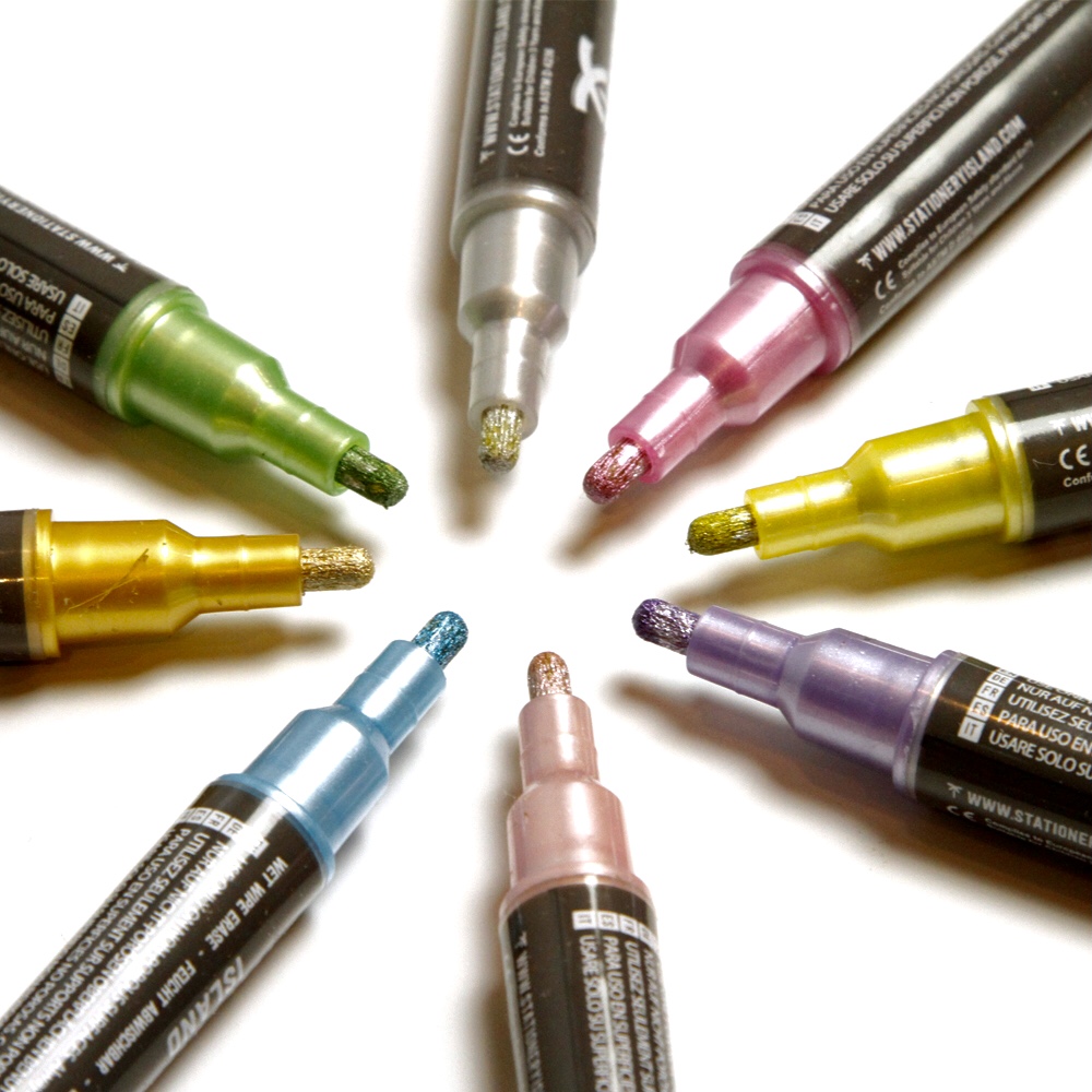 Krijtstiften set metallic (8)