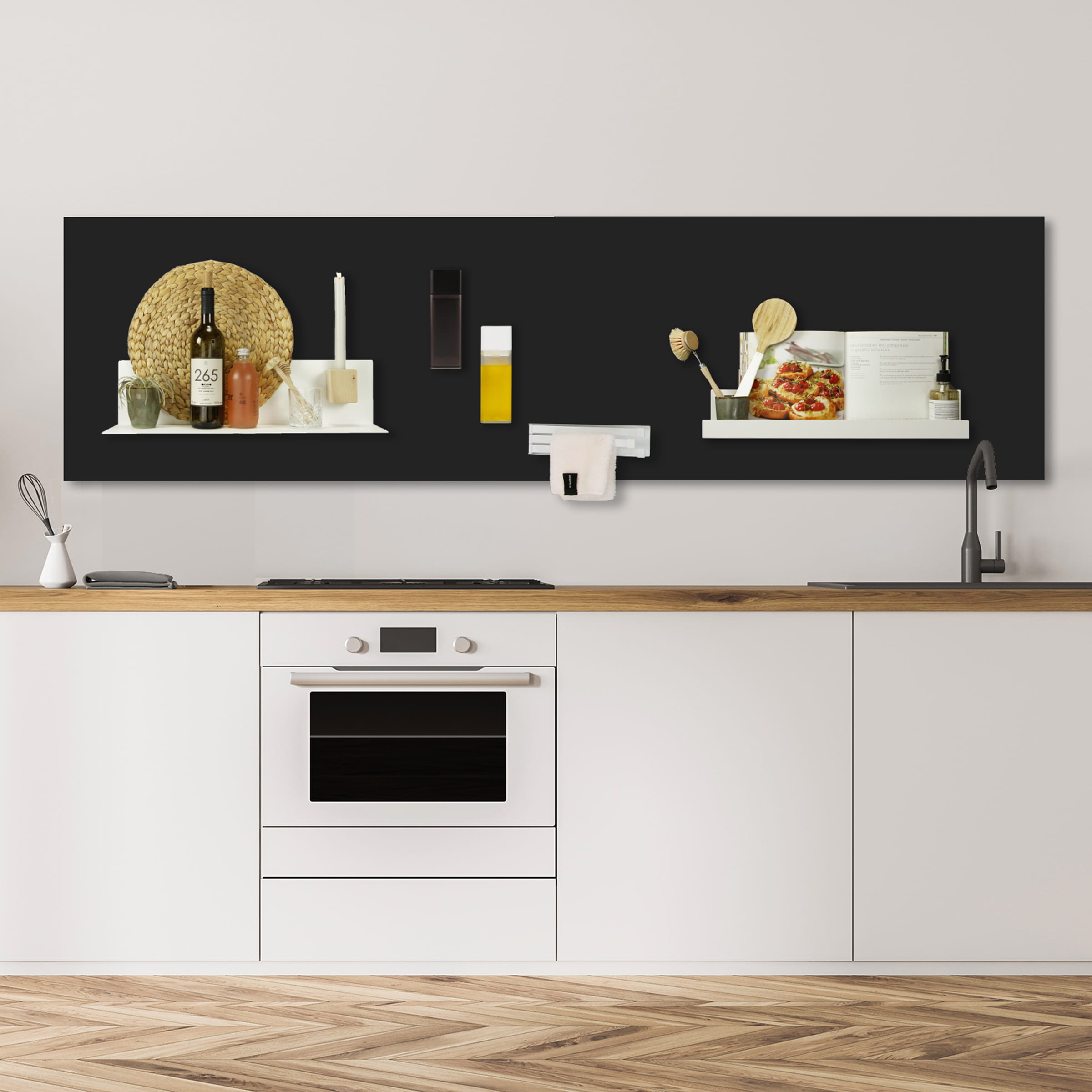 Magnetische krijtwand - 2 bordpanelen 60x100 zwart - Afbeelding 4