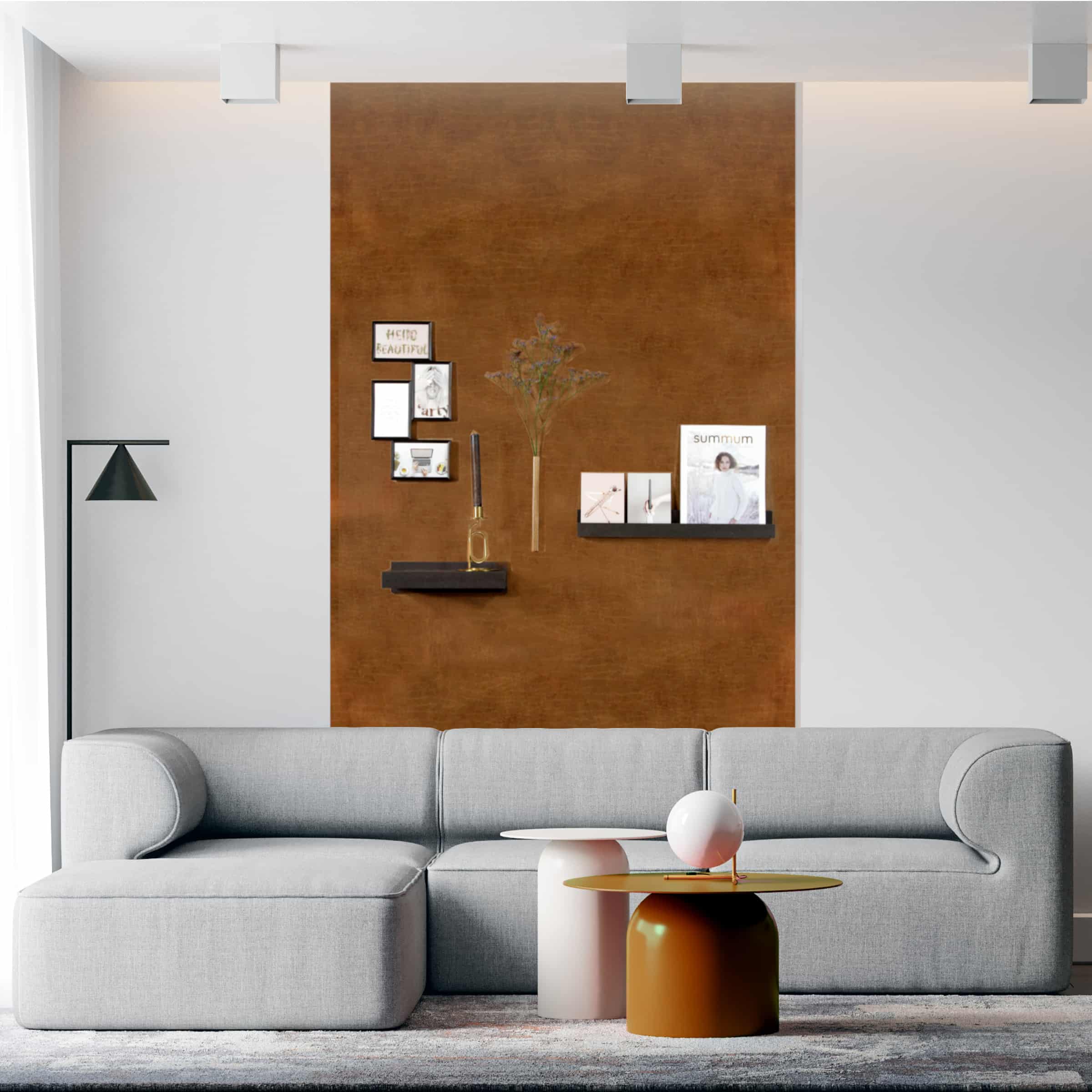 Magnetisch designbehang - luxe leer cognac - Afbeelding 2