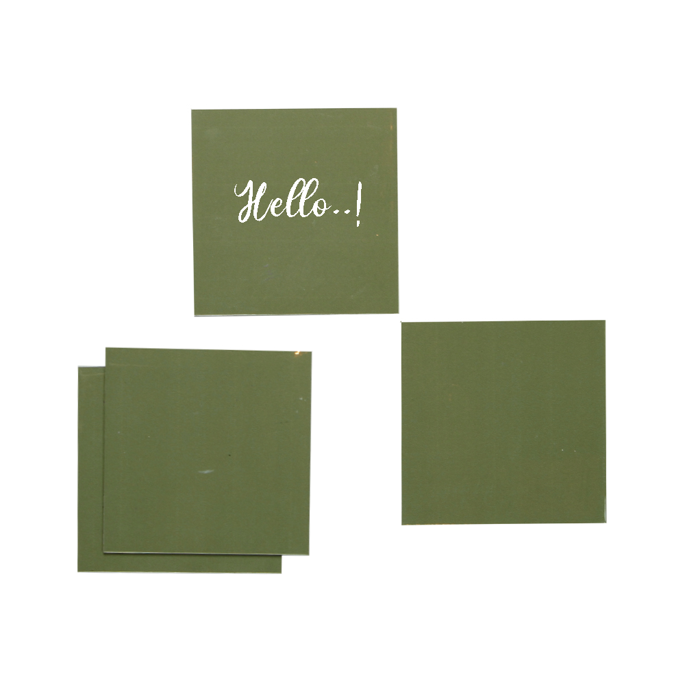 Magnetische post-its 9x9 cm olijfgroen