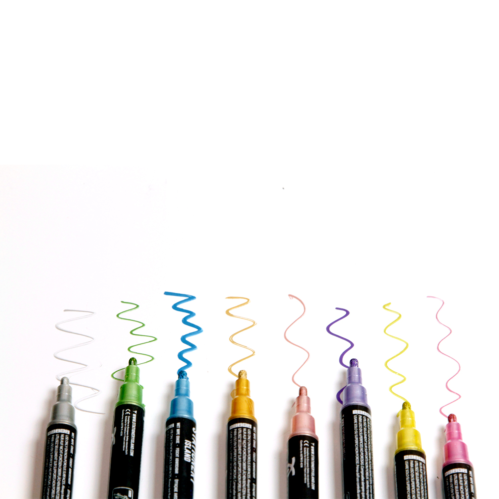 Krijtstiften set metallic (8) - Afbeelding 2