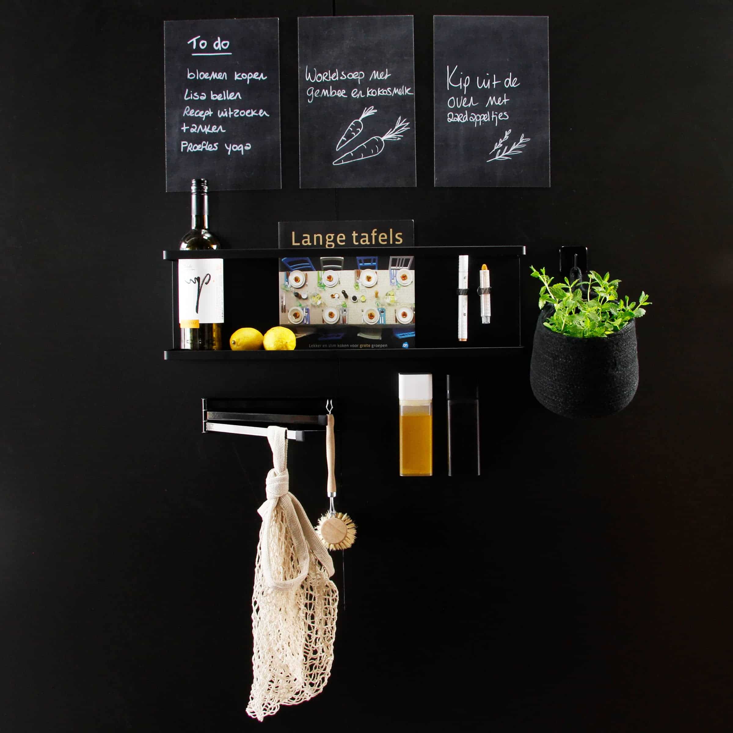 Magnetische handdoekhouder zwart - Afbeelding 3