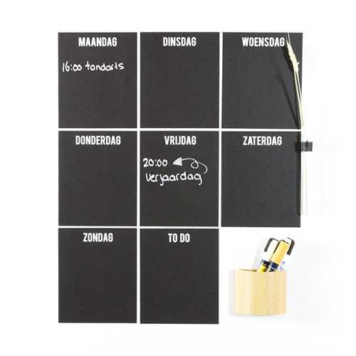 Weekplanner zwart 10x15 cm (8) - Afbeelding 2