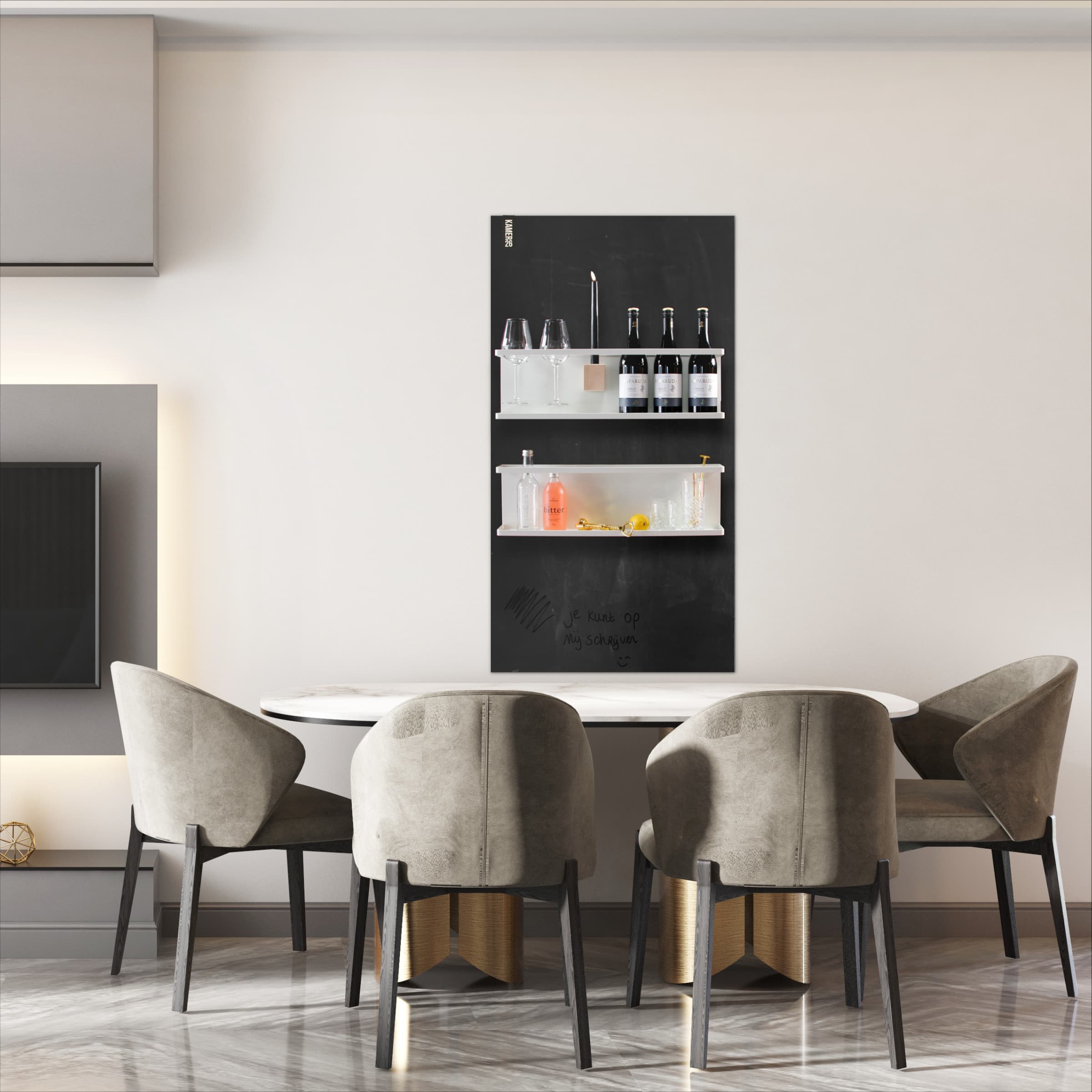 Magnetisch krijtbord - oudzwart - Afbeelding 2