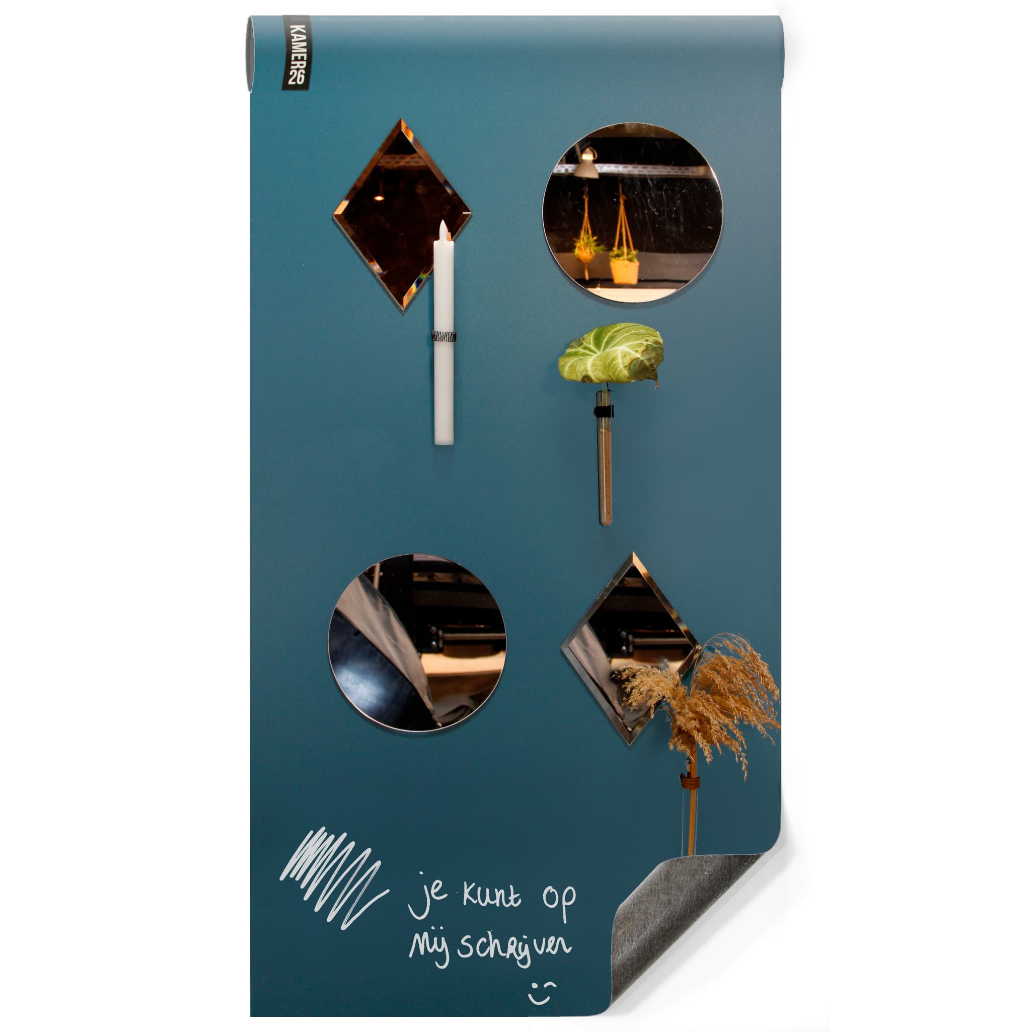 Magnetisch krijtbehang - luxe denim