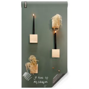 Magnetisch krijtbehang - luxe olijfgroen