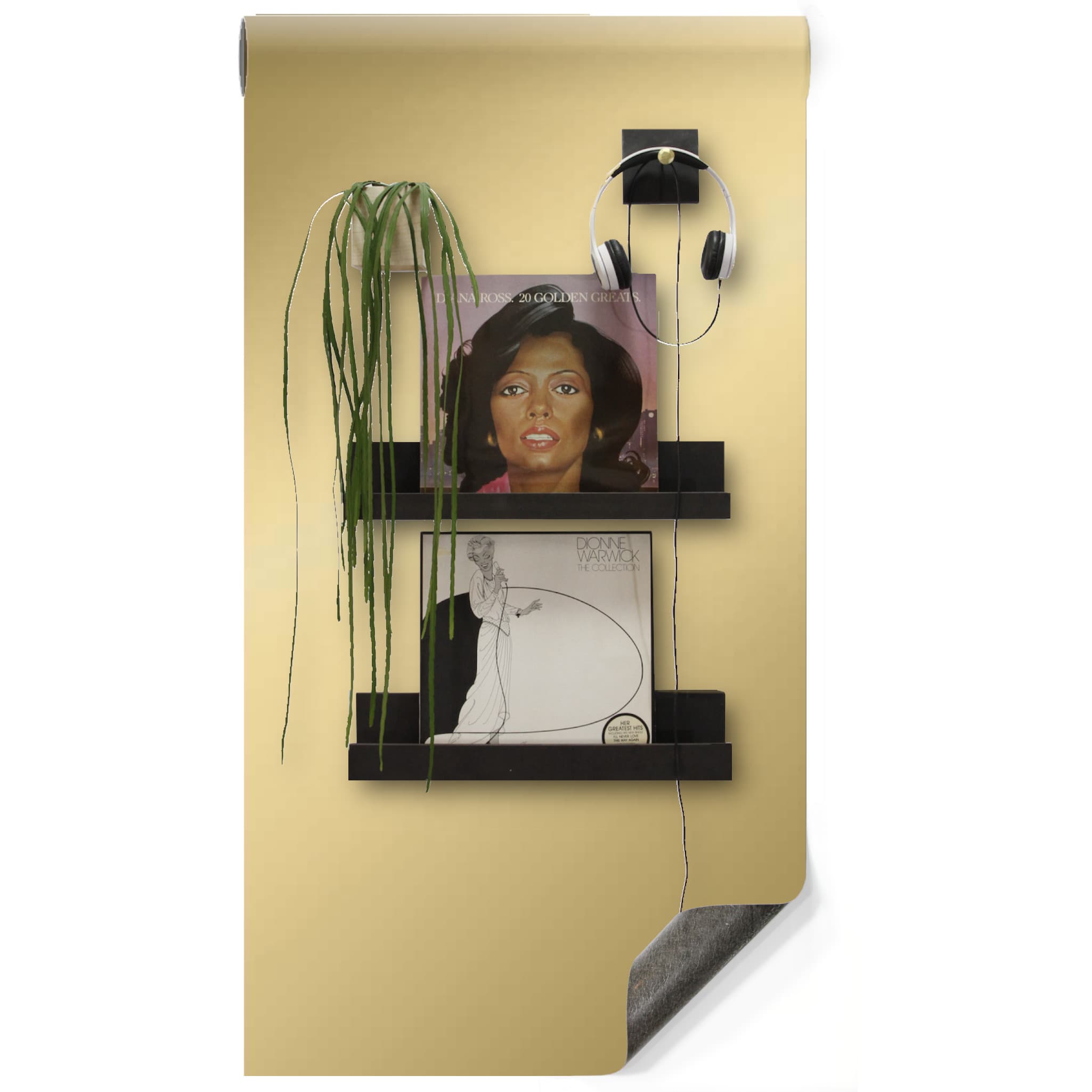 Magnetisch krijtbehang - luxe goud