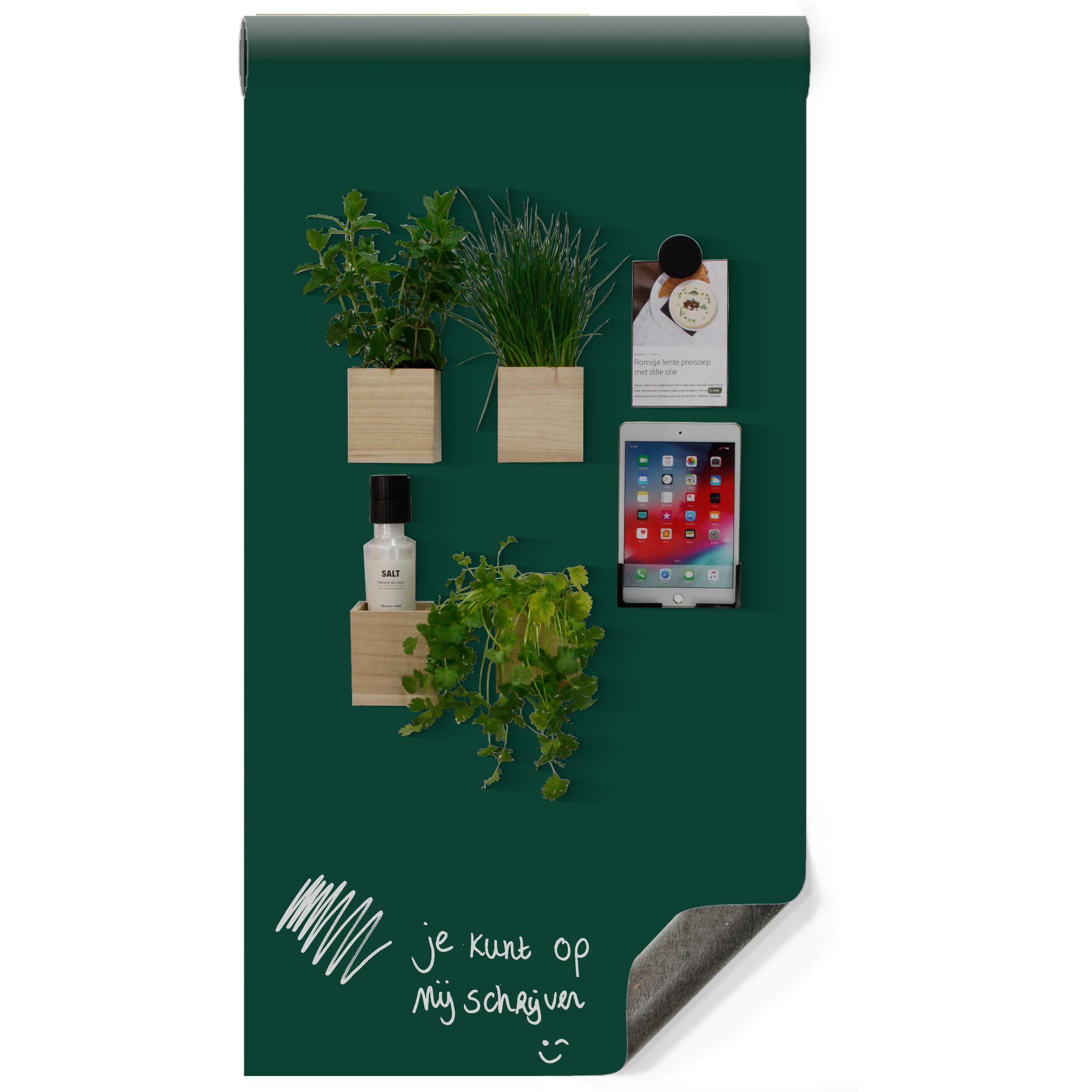 Magnetisch krijtbehang - luxe mosgroen - Afbeelding 3