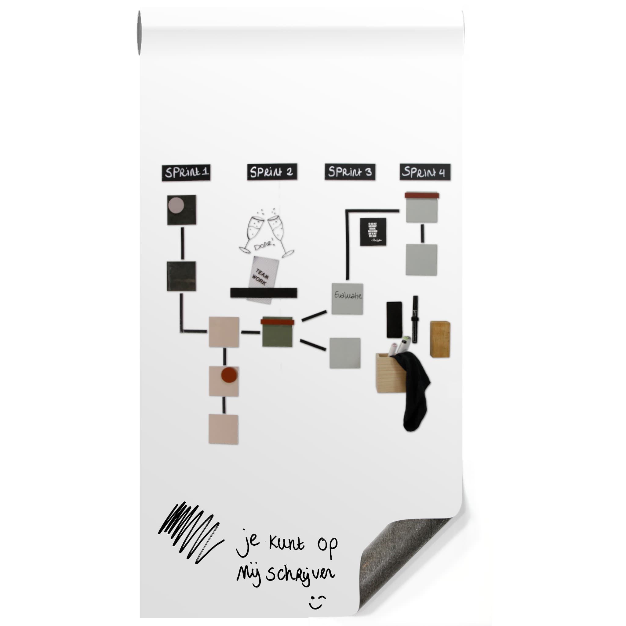 Magnetisch whiteboardbehang - basic wit - Afbeelding 5
