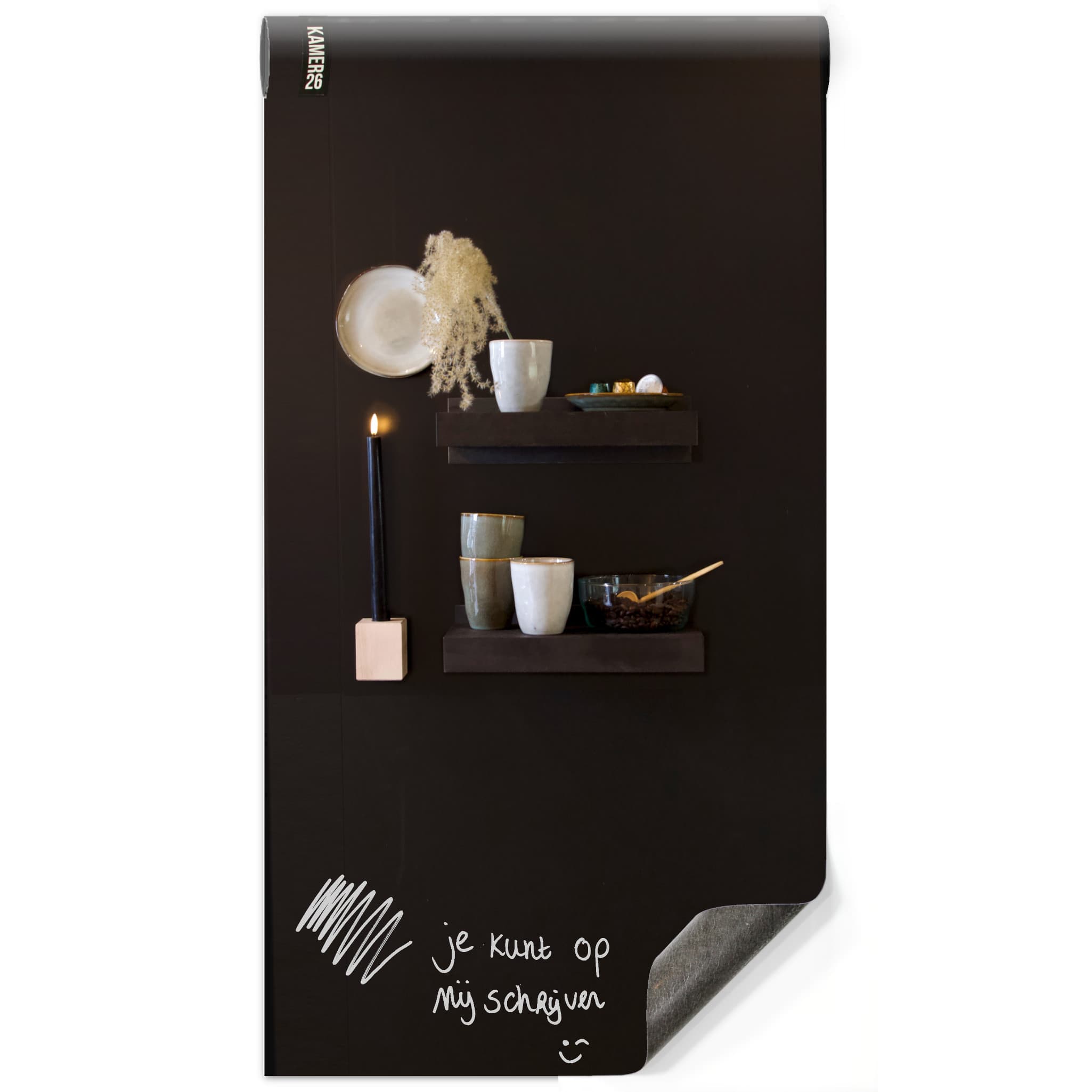 Magnetisch krijtbehang - luxe zwart - Afbeelding 3
