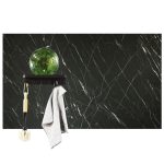 Combinatiedeal - magneetbord marmer zwart met sleutelhouder