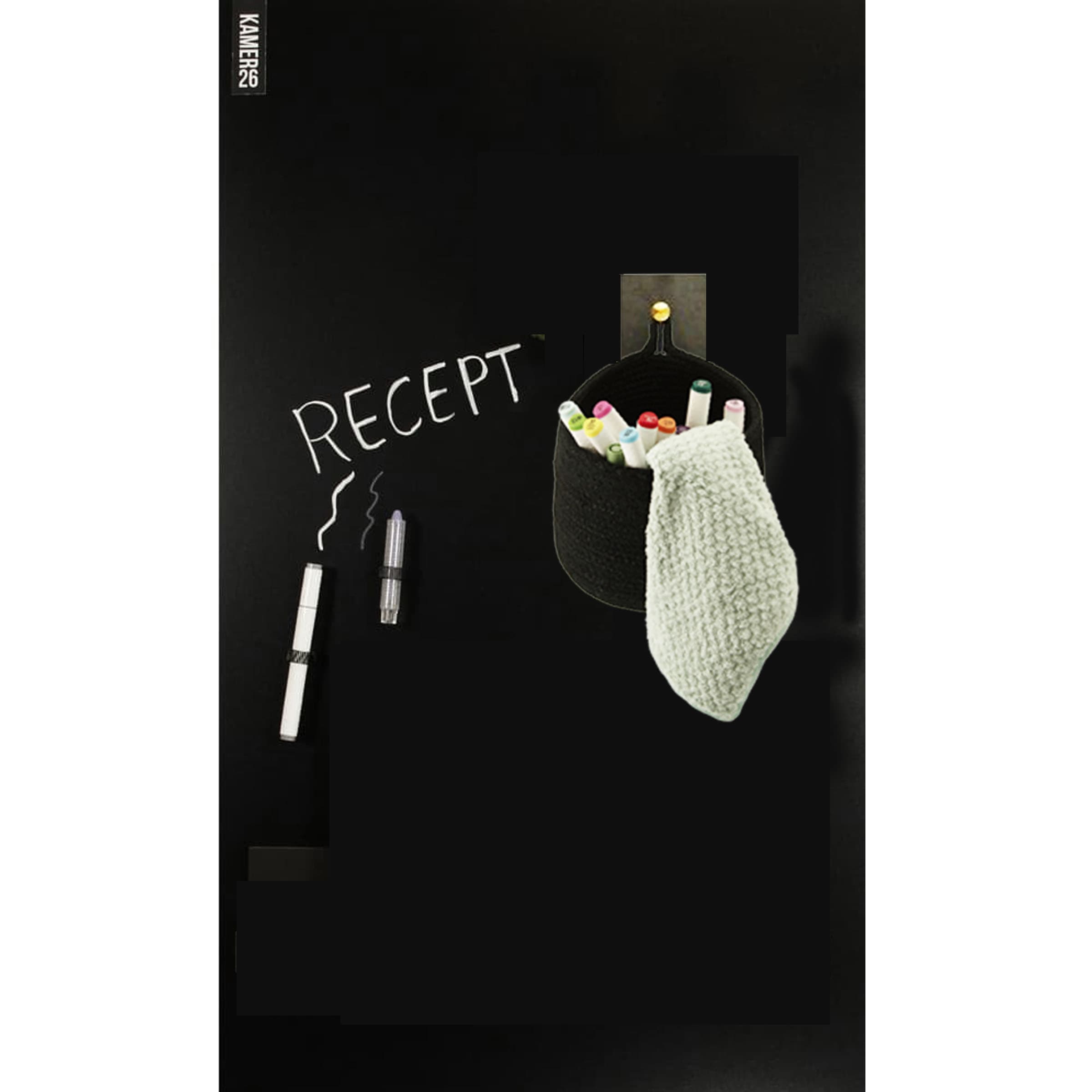 Combinatiedeal -magneetbord zwart met basket