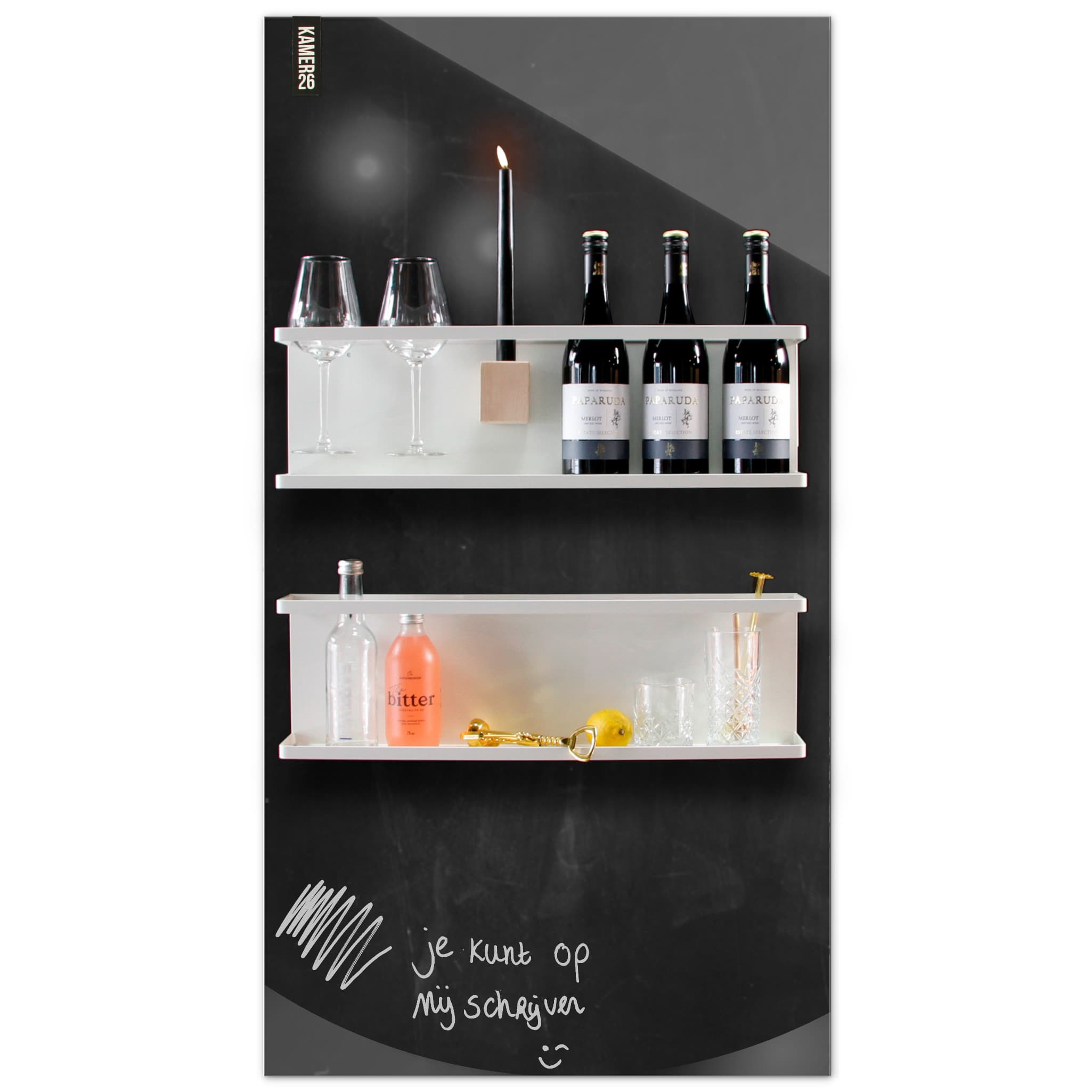 Magnetisch whiteboard - oud zwart