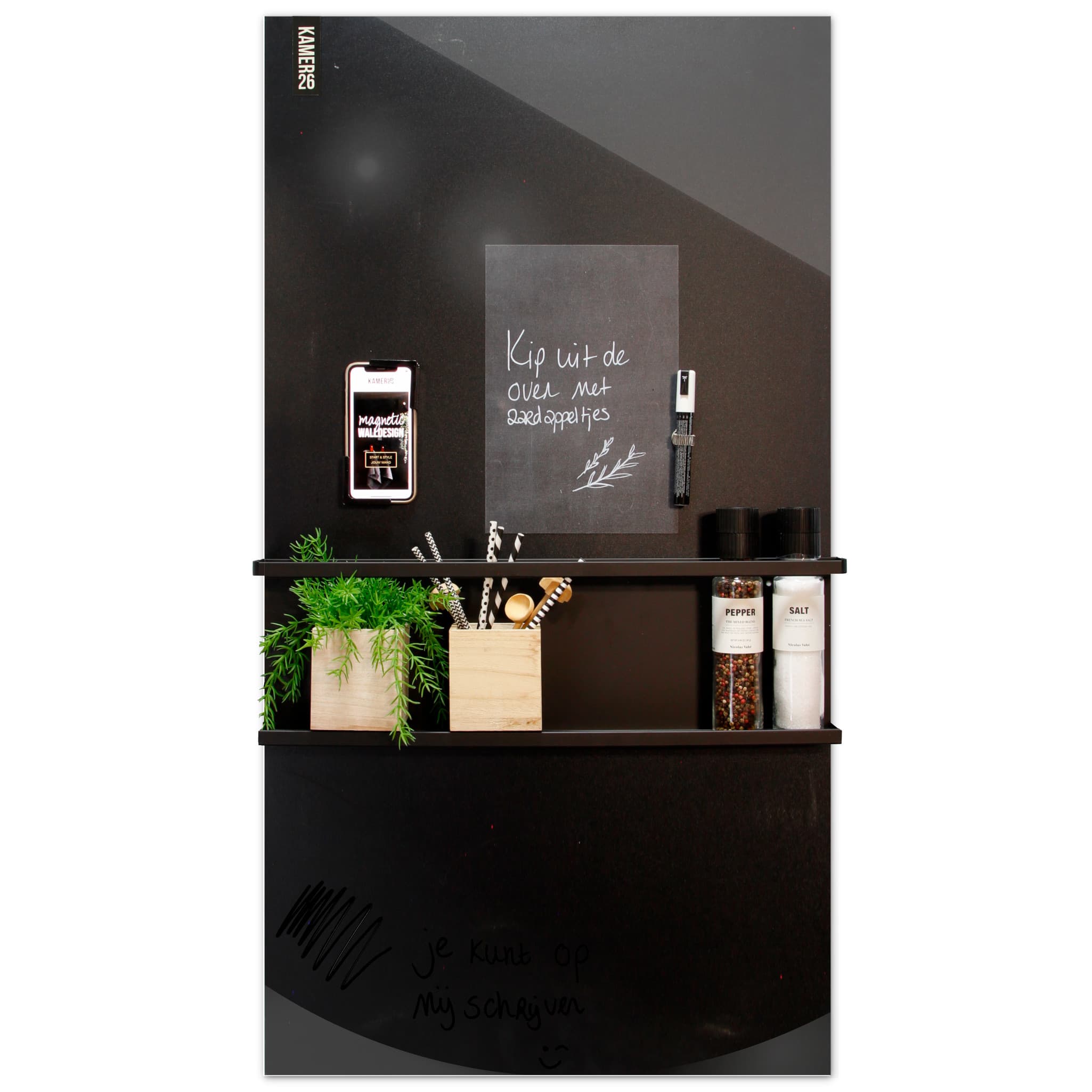 Magnetisch whiteboard - zwart