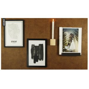 Design magneetbord - leer cognac