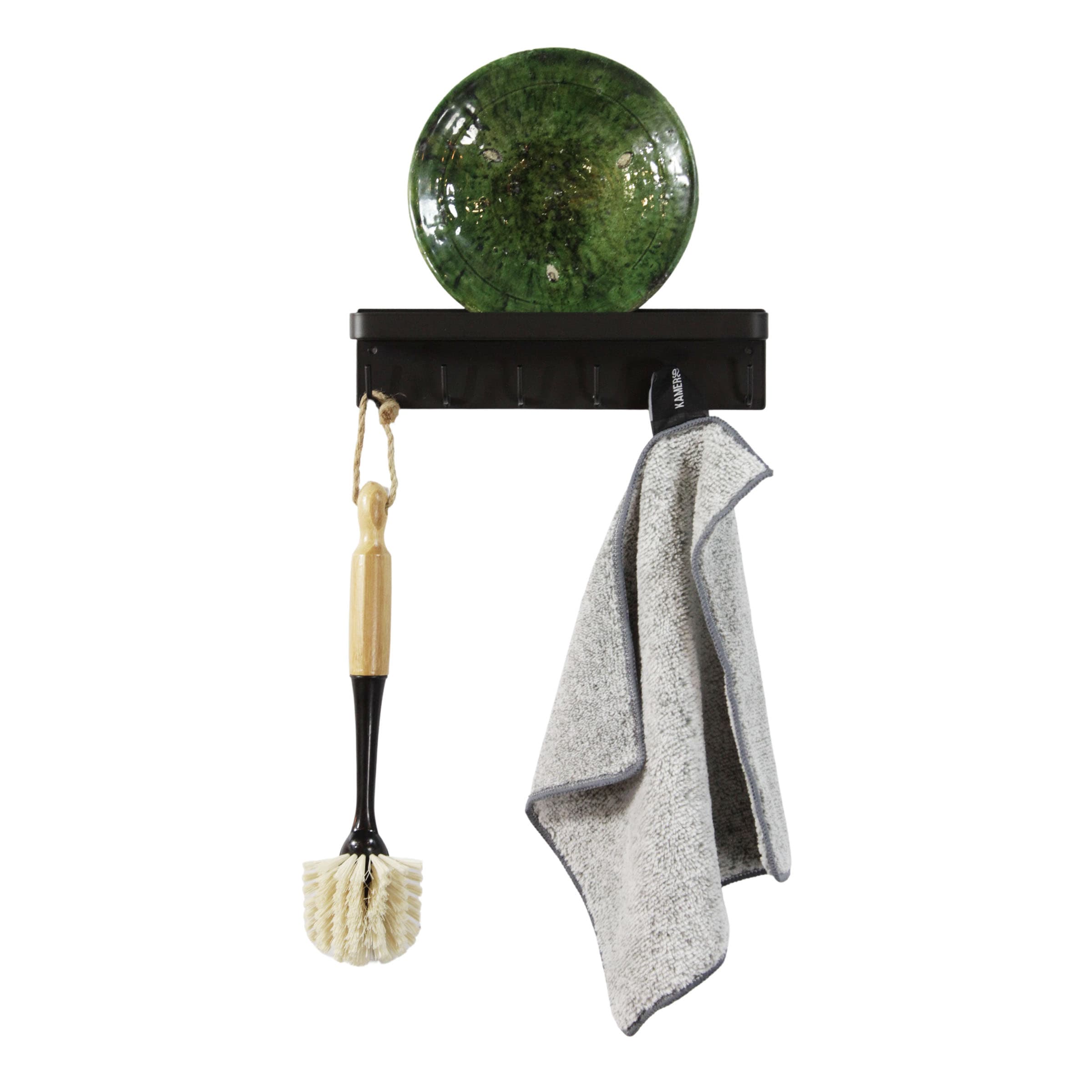 Combinatiedeal - magneetbord marmer zwart met sleutelhouder - Afbeelding 4