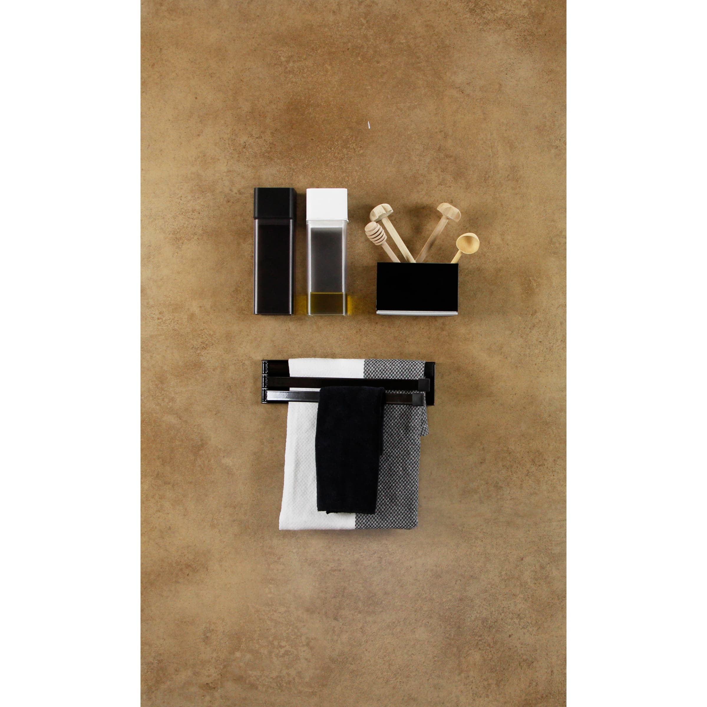 Magnetische handdoekhouder zwart - Afbeelding 2