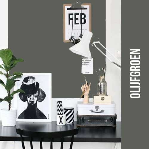 Magnetisch krijtbehang - luxe olijfgroen - Afbeelding 4