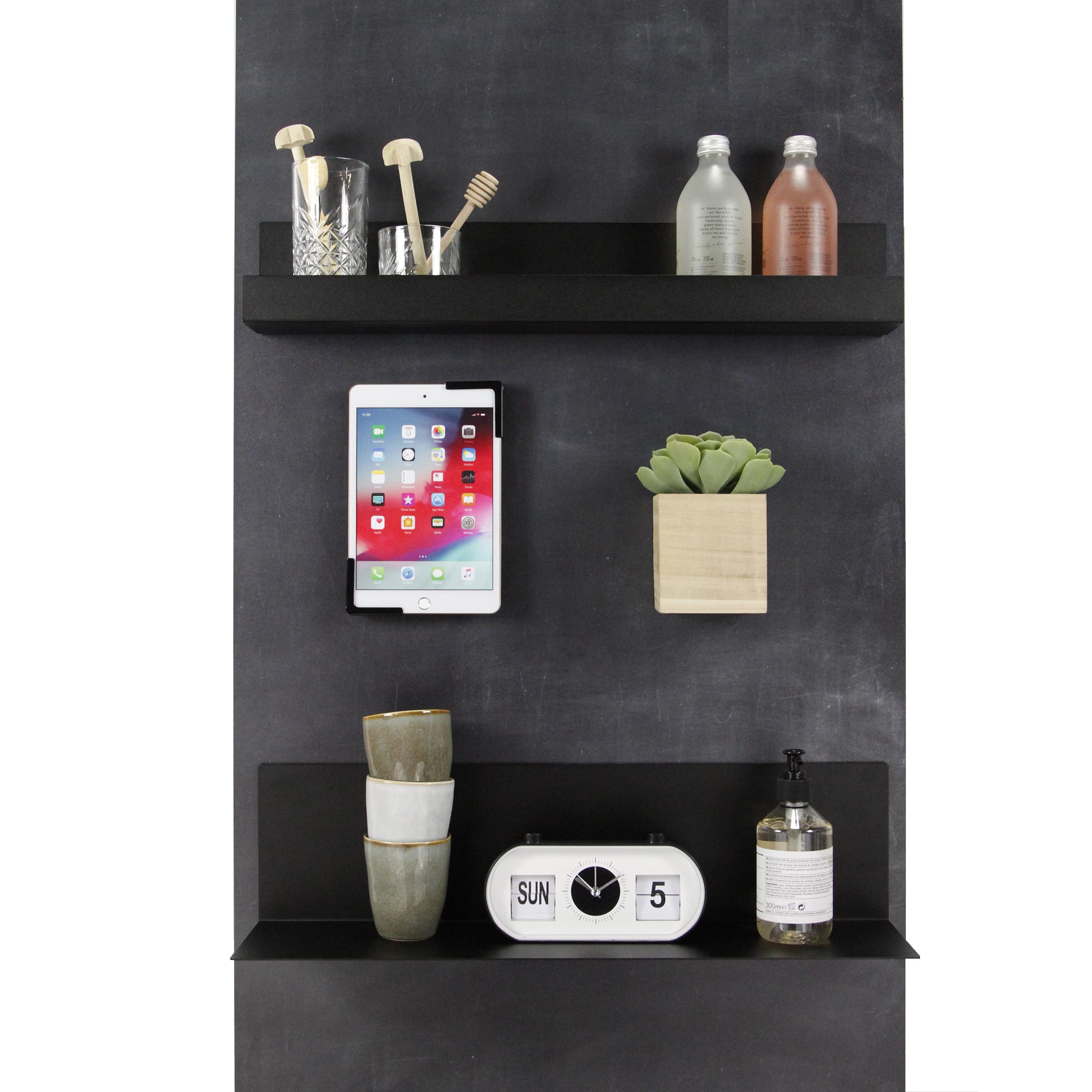 Magnetische wandplank zwart large - Afbeelding 3