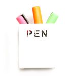 Magneetbakje pen wit metaal