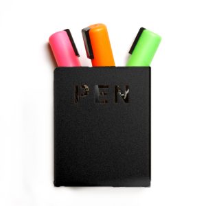 Magneetbakje pen zwart metaal