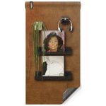 Magnetisch designbehang - luxe leer cognac