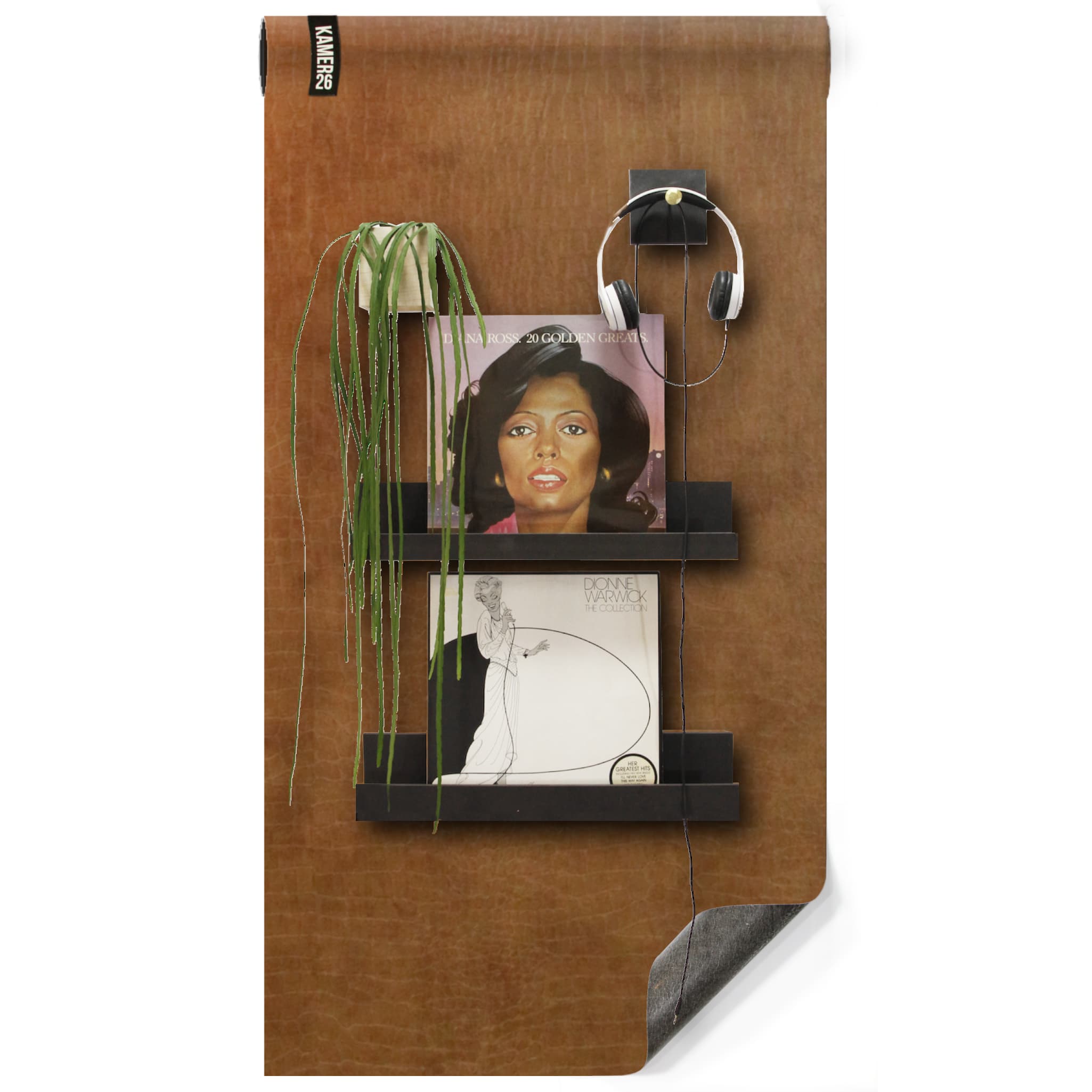 Magnetisch designbehang - luxe leer cognac