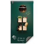 Magnetisch krijtbehang - luxe mosgroen