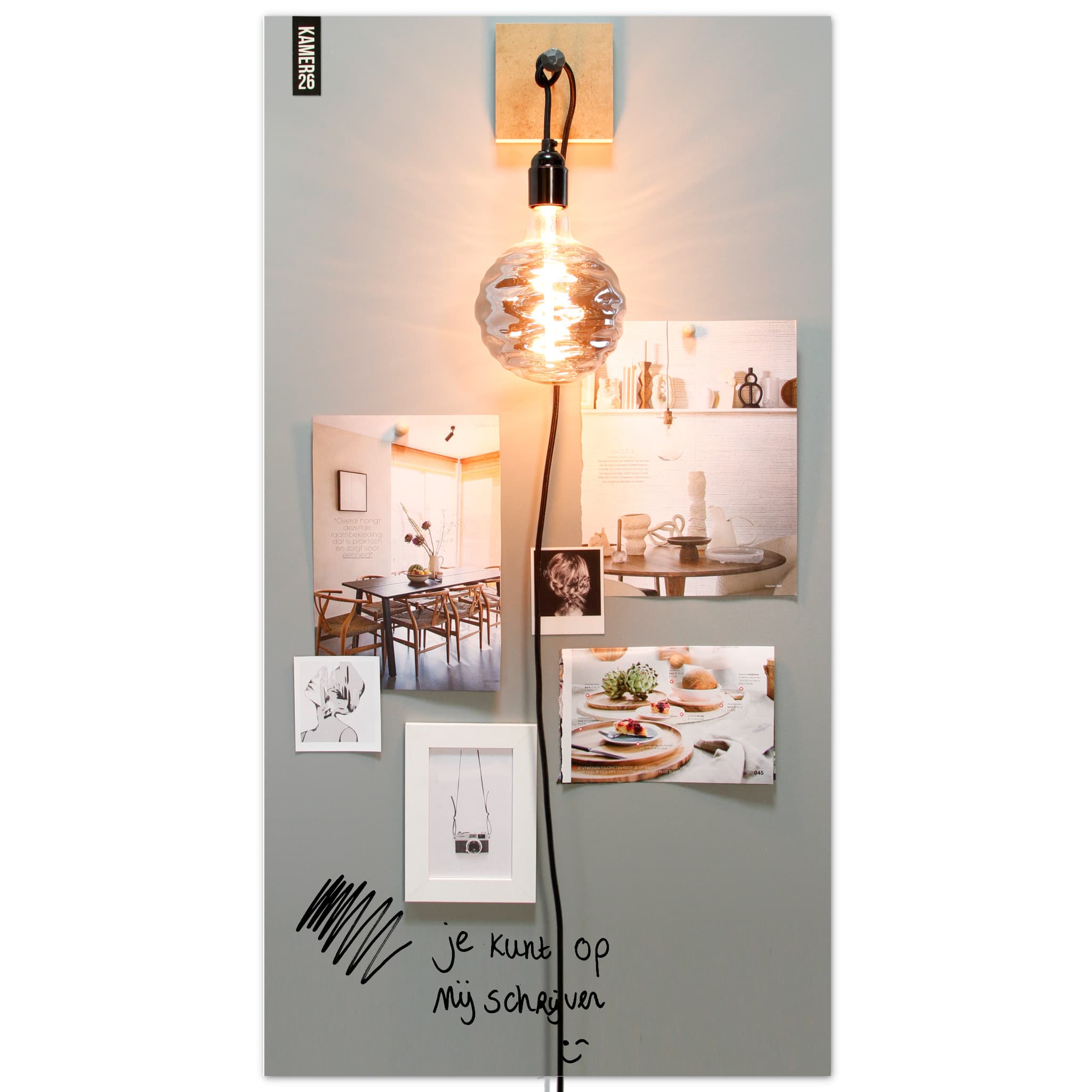 Magnetisch krijtbord - groengrijs - Afbeelding 2