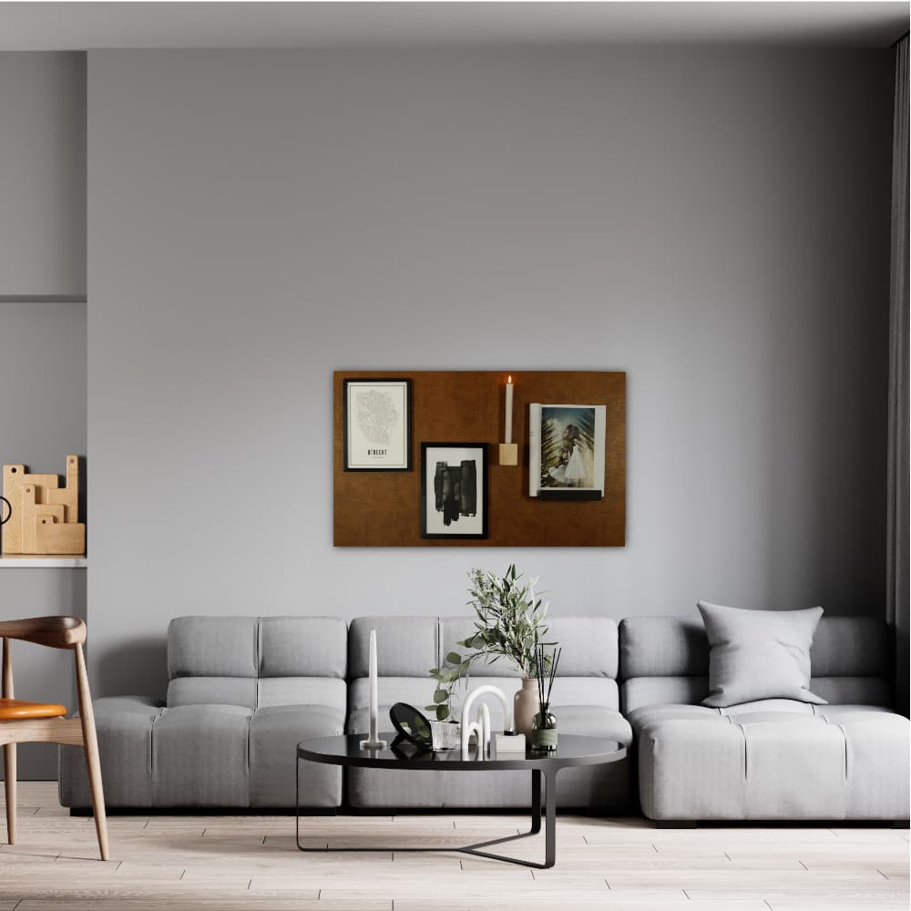Design magneetbord - leer cognac - Afbeelding 2